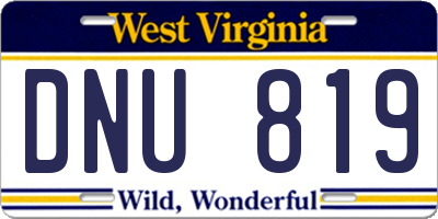 WV license plate DNU819