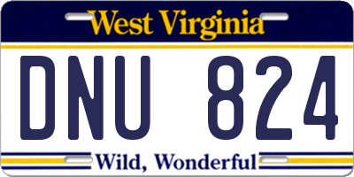 WV license plate DNU824