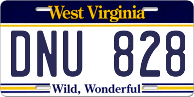 WV license plate DNU828