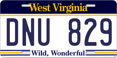 WV license plate DNU829