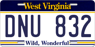 WV license plate DNU832