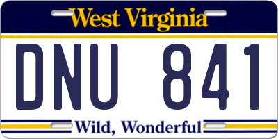 WV license plate DNU841