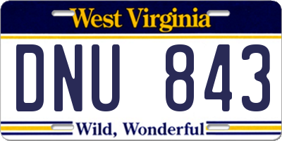WV license plate DNU843