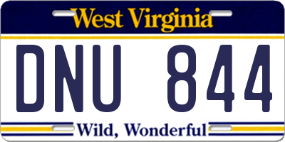 WV license plate DNU844