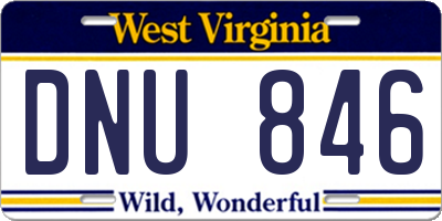 WV license plate DNU846