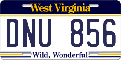 WV license plate DNU856