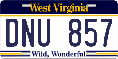 WV license plate DNU857