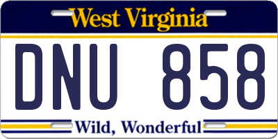 WV license plate DNU858