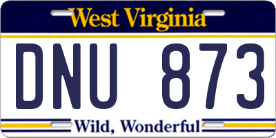WV license plate DNU873