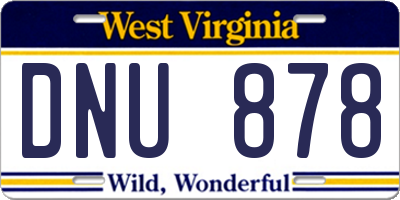 WV license plate DNU878