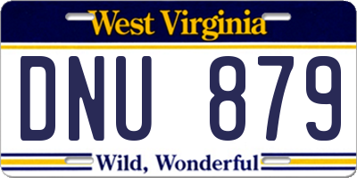 WV license plate DNU879