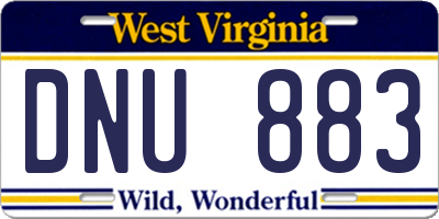 WV license plate DNU883