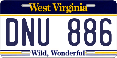 WV license plate DNU886