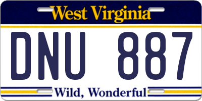 WV license plate DNU887