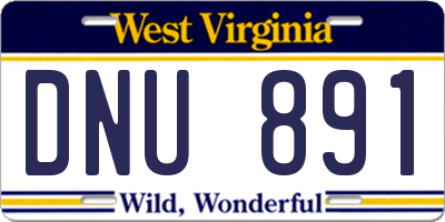 WV license plate DNU891