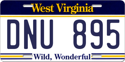 WV license plate DNU895