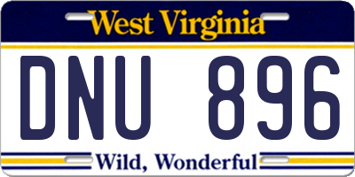 WV license plate DNU896