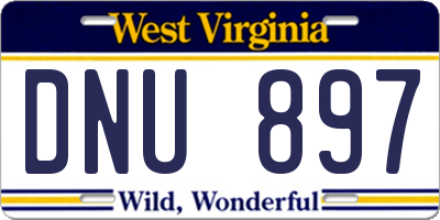 WV license plate DNU897