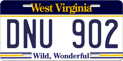 WV license plate DNU902