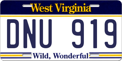 WV license plate DNU919