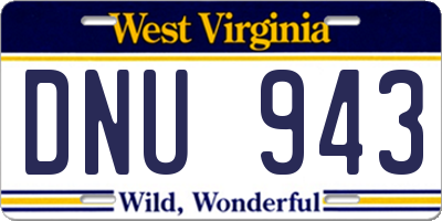 WV license plate DNU943