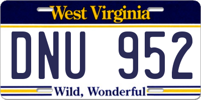 WV license plate DNU952