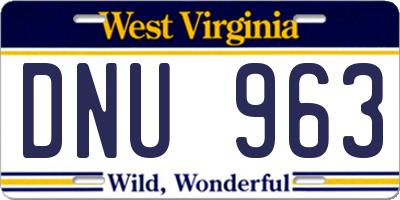 WV license plate DNU963