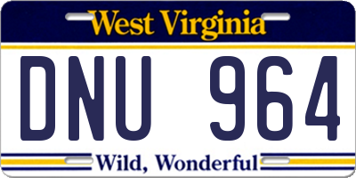 WV license plate DNU964