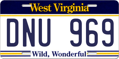 WV license plate DNU969