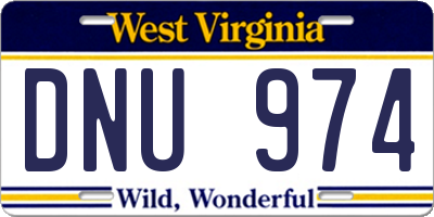 WV license plate DNU974