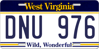 WV license plate DNU976