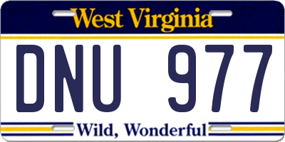 WV license plate DNU977