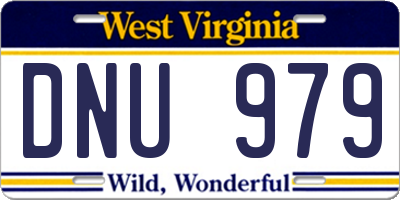 WV license plate DNU979