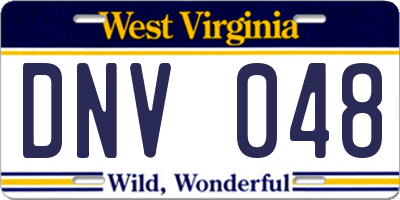 WV license plate DNV048