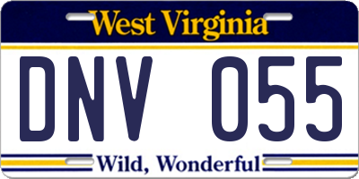 WV license plate DNV055