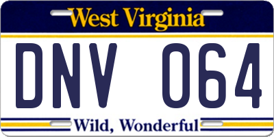 WV license plate DNV064