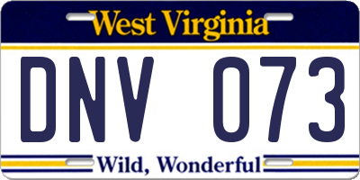 WV license plate DNV073