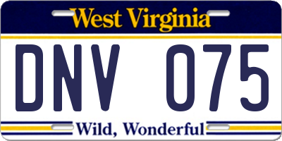 WV license plate DNV075