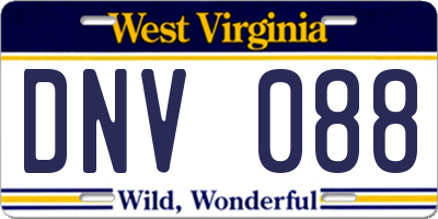 WV license plate DNV088