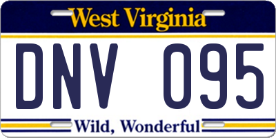 WV license plate DNV095