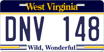 WV license plate DNV148