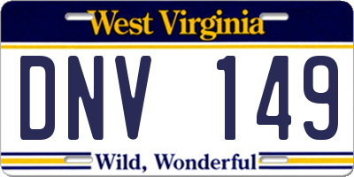 WV license plate DNV149