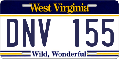 WV license plate DNV155