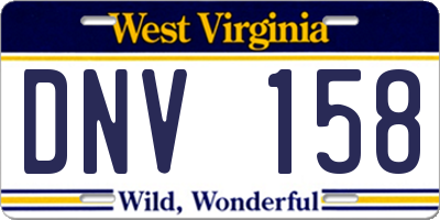 WV license plate DNV158