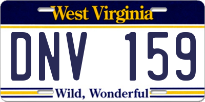 WV license plate DNV159