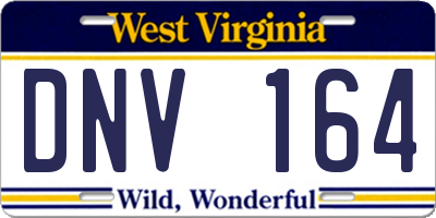 WV license plate DNV164