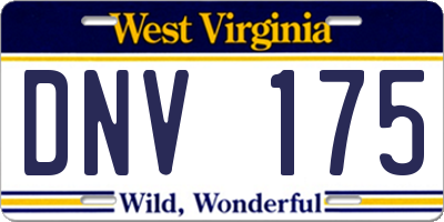 WV license plate DNV175