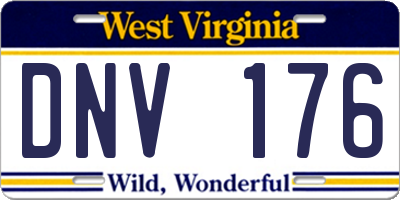 WV license plate DNV176