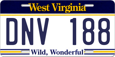 WV license plate DNV188