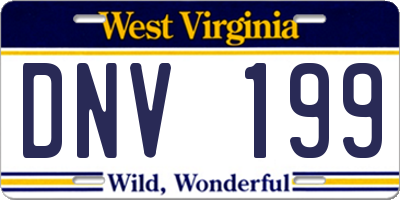 WV license plate DNV199